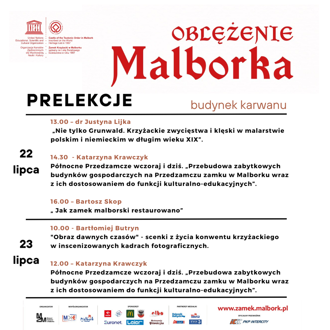 Prelekcje w ramach Oblężenia Malborka 2023.