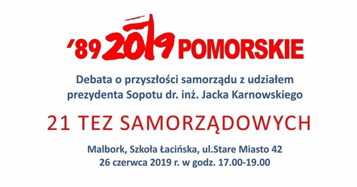 Prezydent Sopotu gościem specjalnym debaty o przyszłości samorządu.