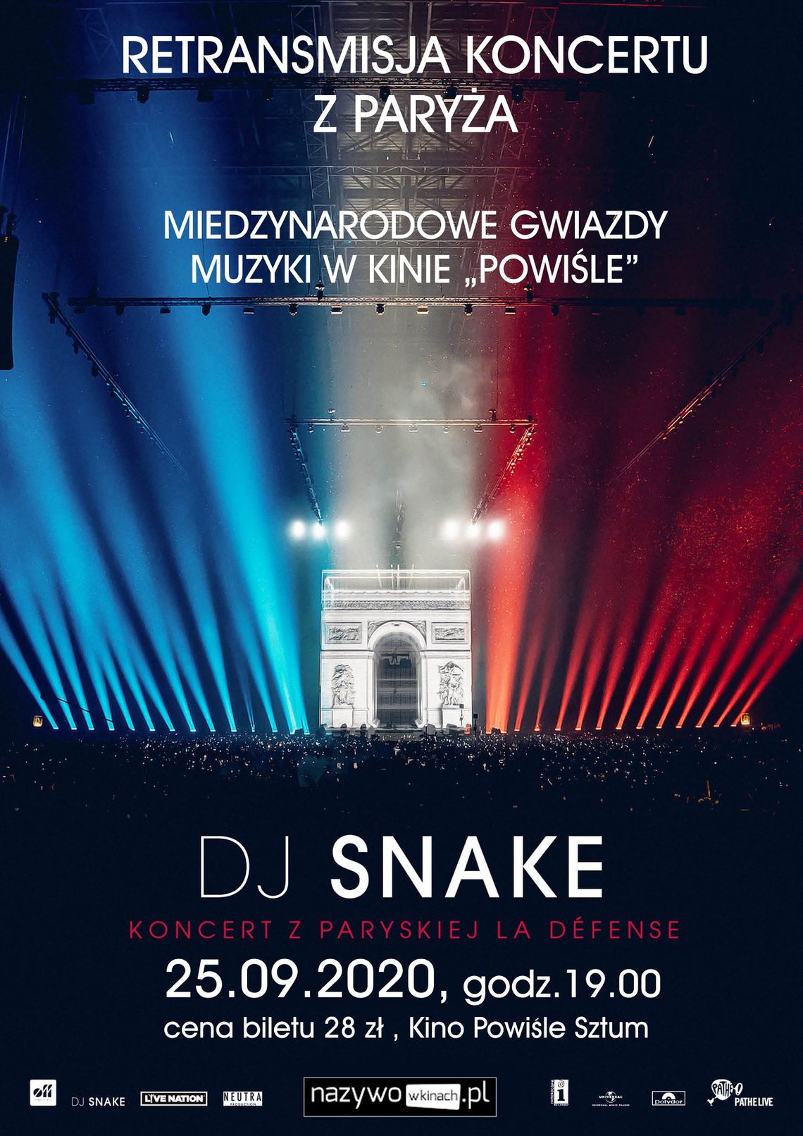 Retransmisja koncertu DJ-a Snake’a z Paryża. Kino Powiśle Sztum zaprasza.