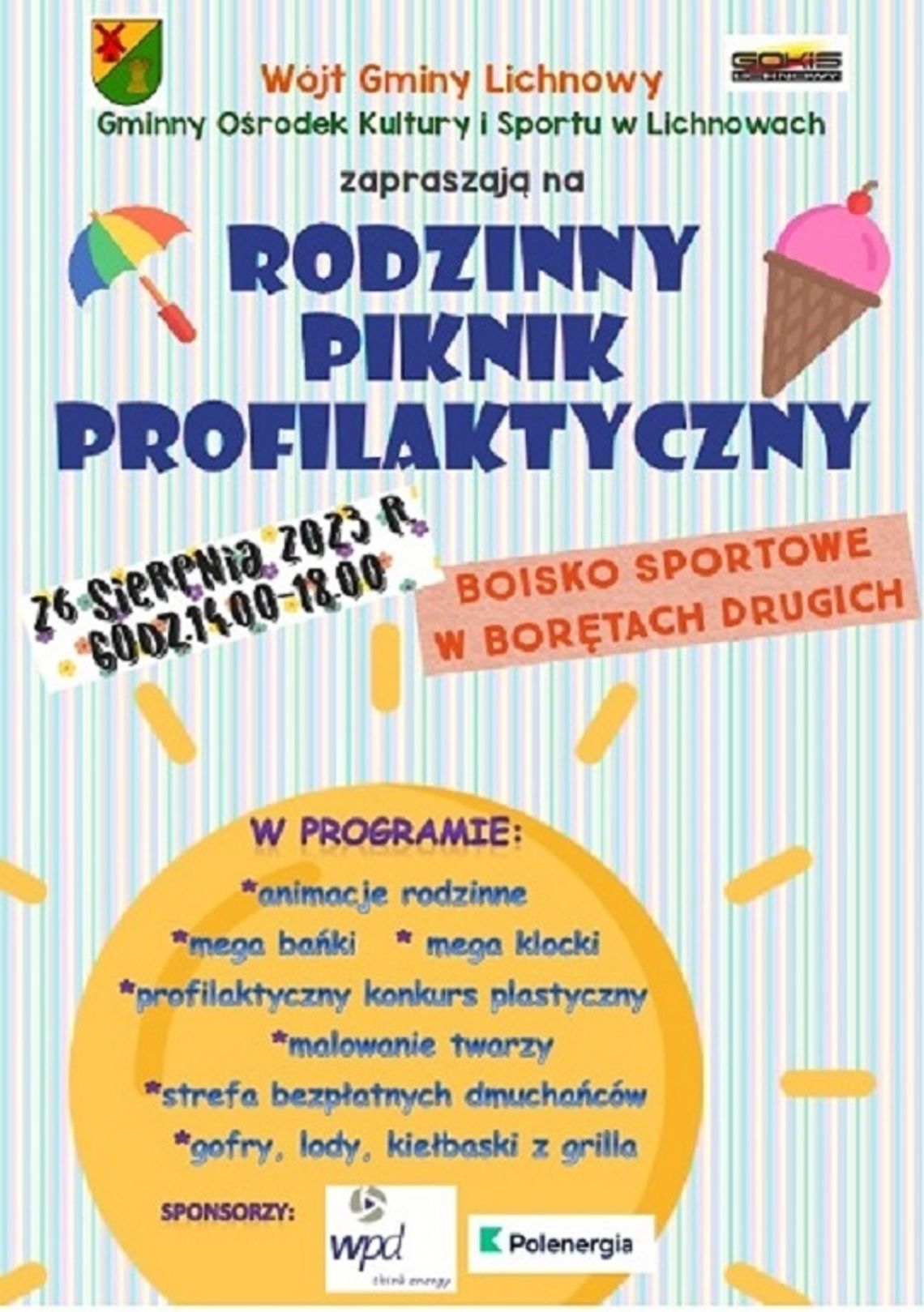 Rodzinny Piknik Profilaktyczny w Borętach Drugich.