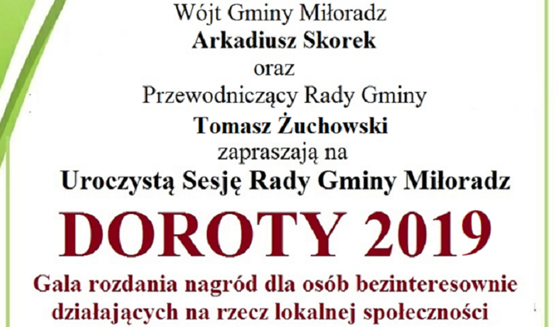Rozdanie nagród Doroty 2019 w Miłoradzu. Wystąpi znany aktor Robert Moskwa.