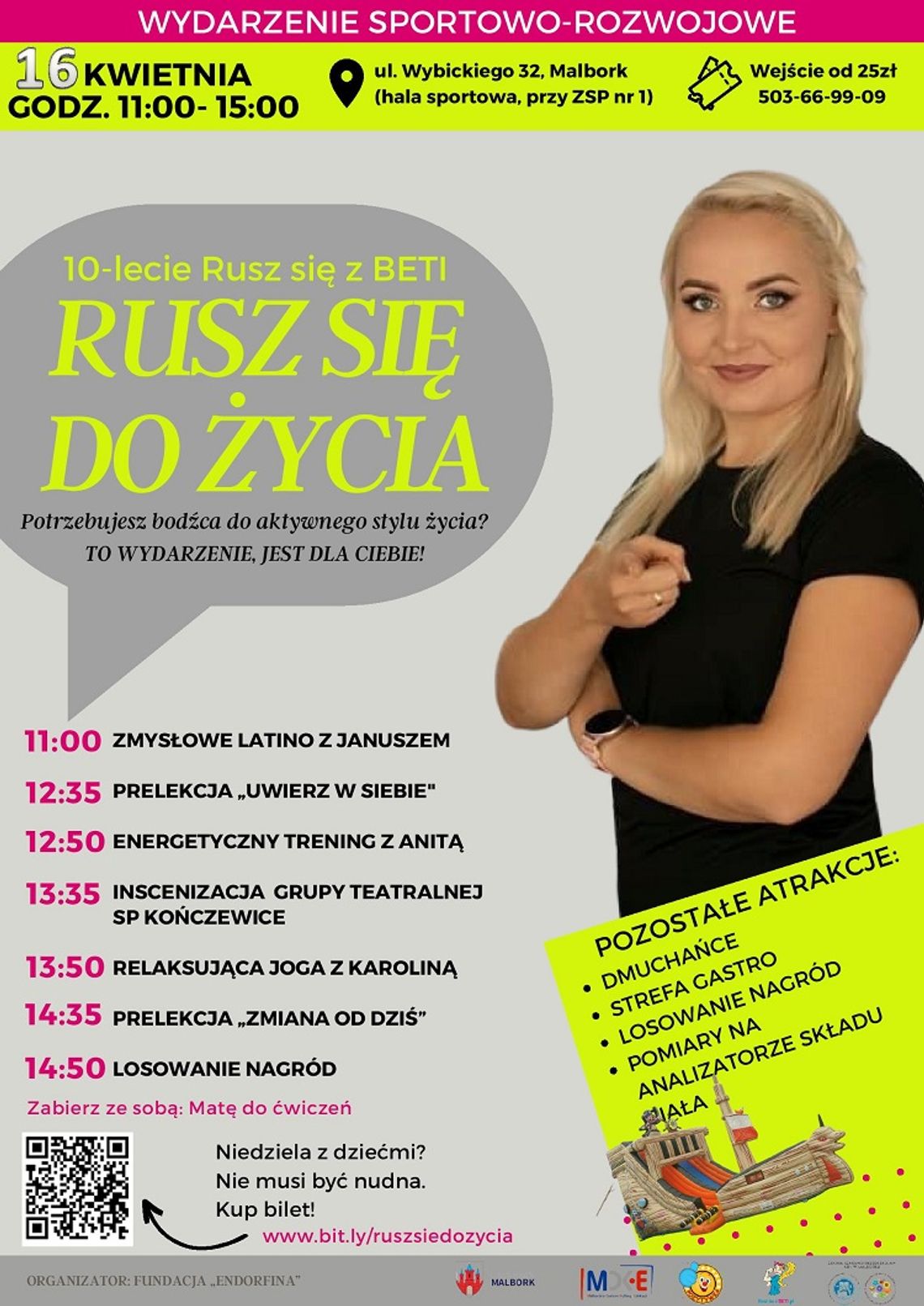 "Rusz się do życia". Malborska Fundacja Endorfina zaprasza na wydarzenie.