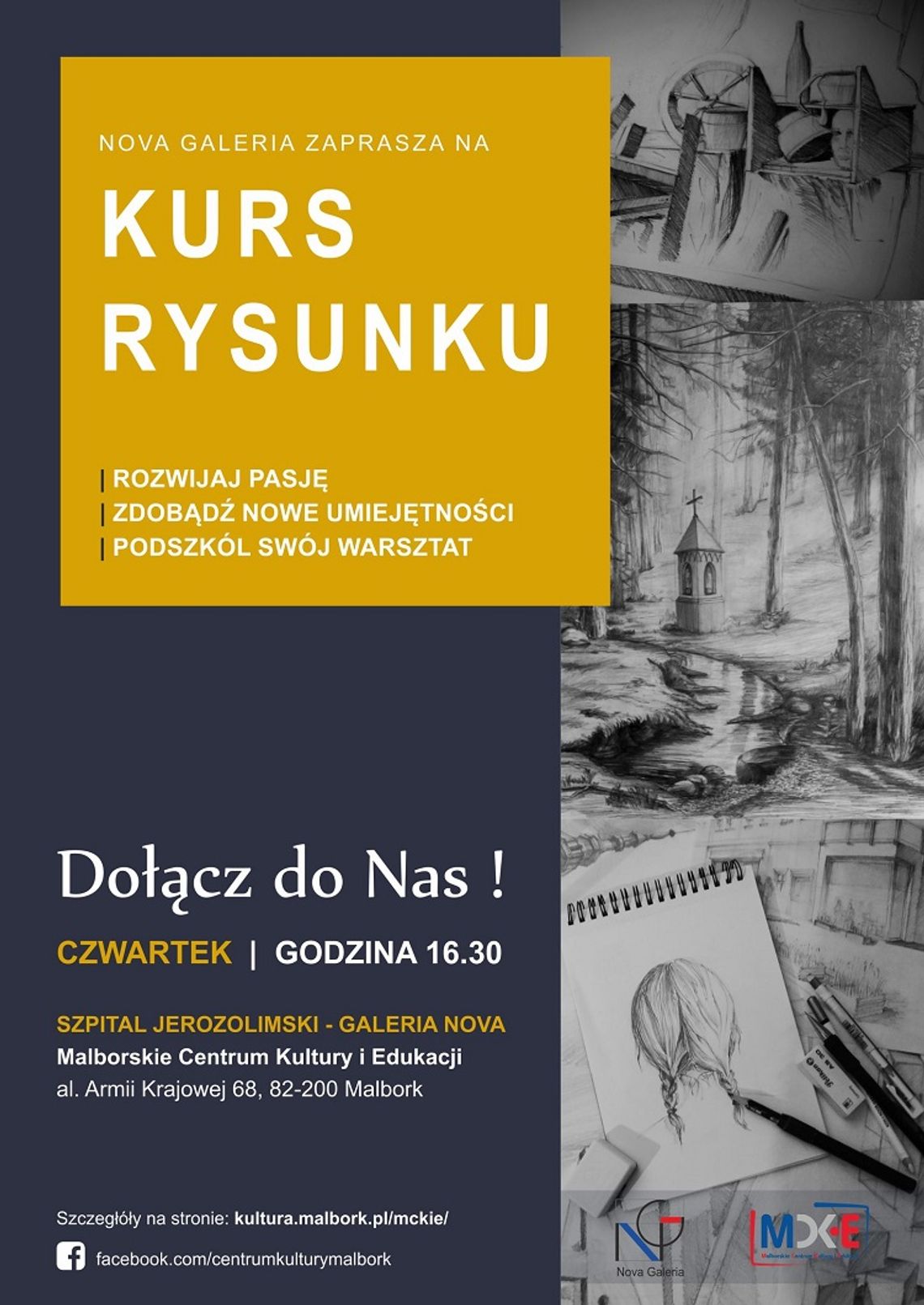 Rysunek to twoje hobby? Galeria Nova Malborskiego Centrum Kultury i Edukacji zaprasza na kurs rysunku.