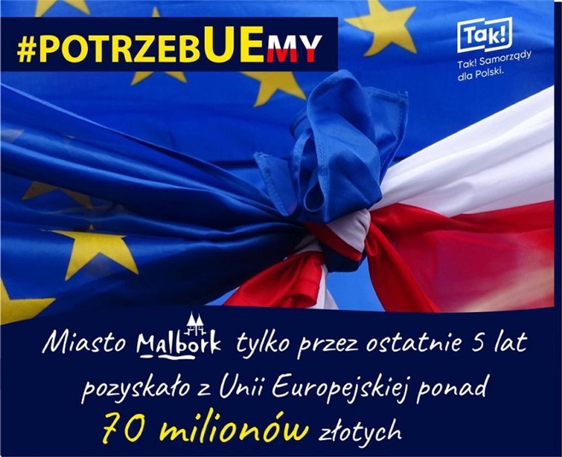 Samorządy przeciw zawetowaniu budżetu UE - Malbork włącza się w akcję #potrzebUEmy