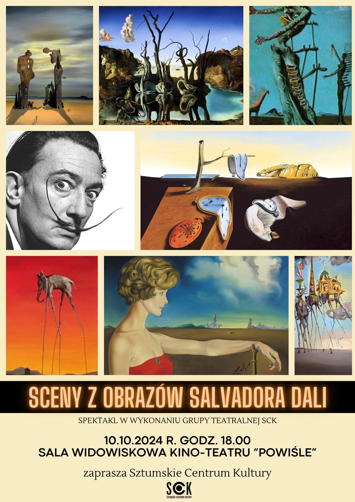 "Sceny z obrazów Salvadora Dali" spektakl w Sztumie.