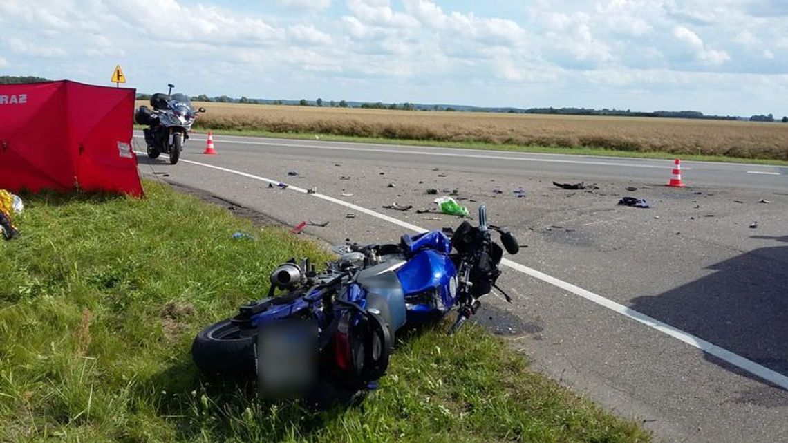 Śmiertelny wypadek motocyklisty na DK22 