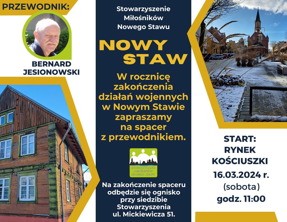 Spacer po Nowym Stawie z przewodnikiem.