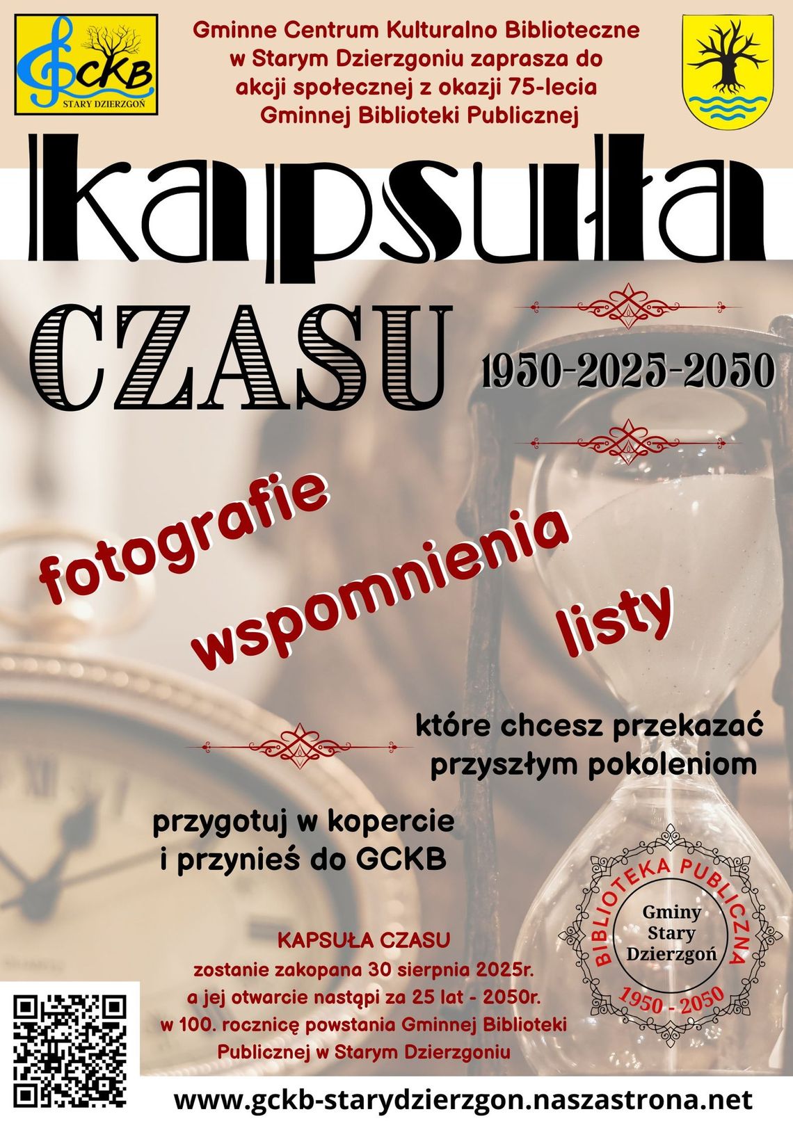 Stary Dzierzgoń. Kapsuła Czasu 1950-2025-2050 - trwa nabór pamiątek.