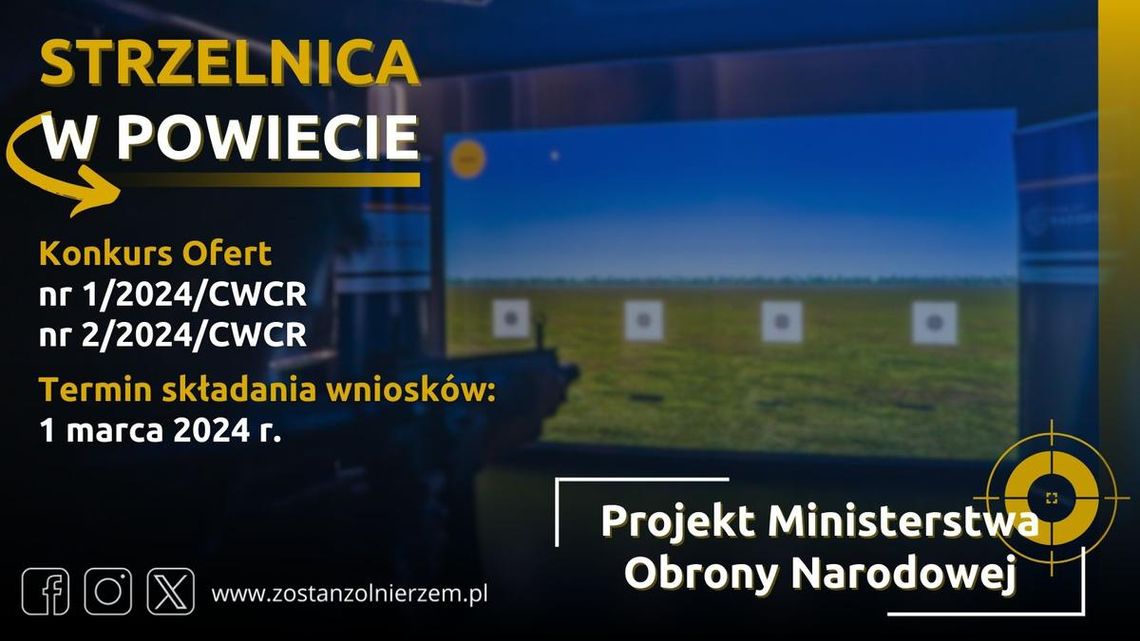 „Strzelnica w Powiecie”. WCR w Malborku przypomina o nowych konkursach ofert.