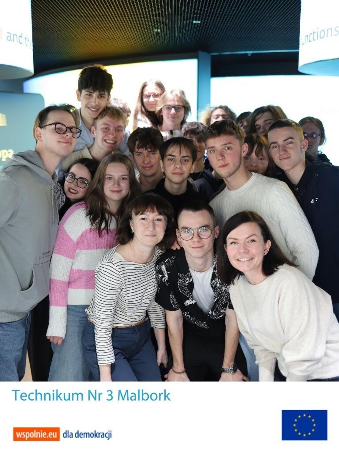Szkolny Klub Europejski z malborskiego Technikum nr 3 w projekcie „Obywatele i obywatelki UE”.