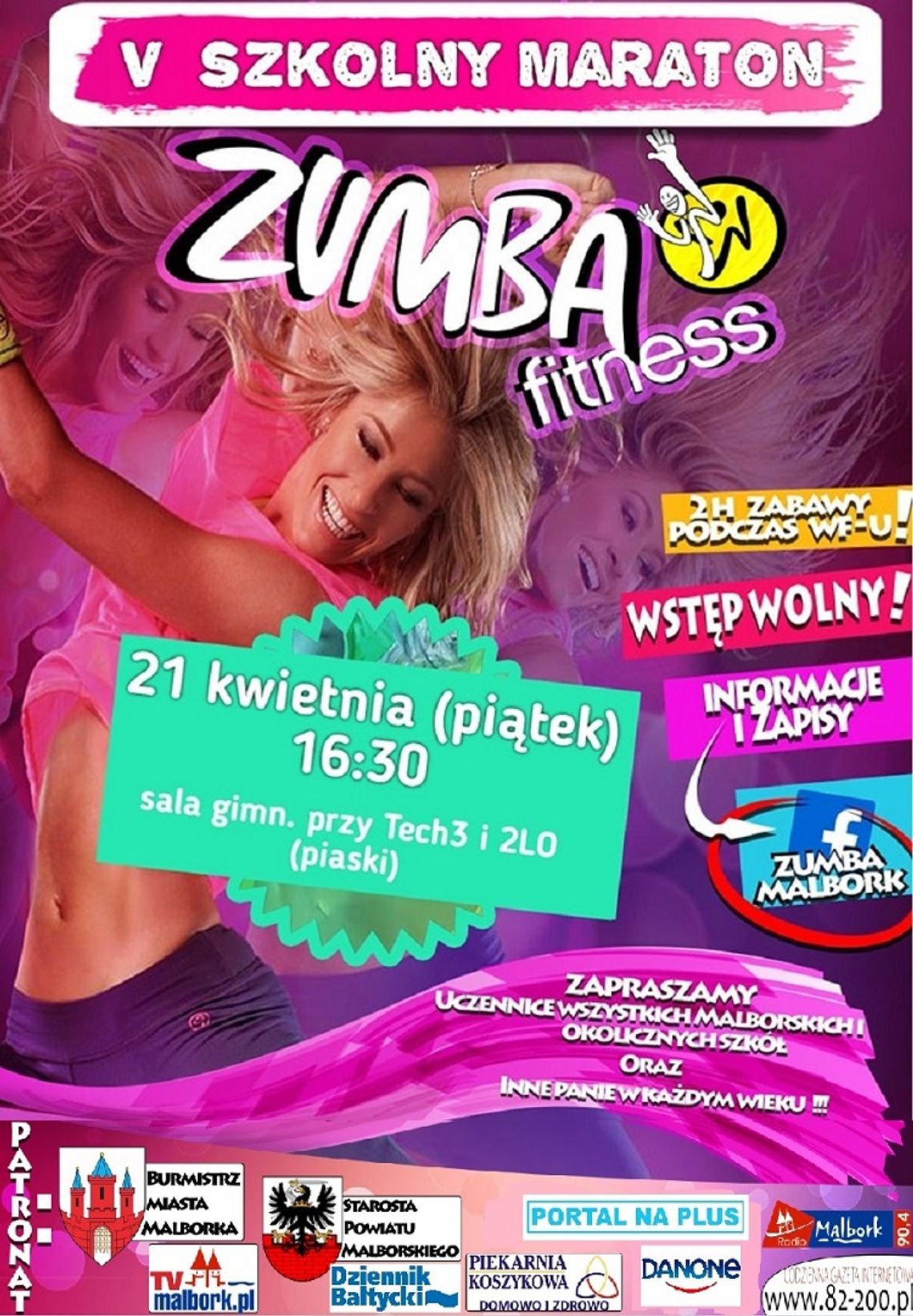 Szkolny Maraton Zumba Fitness w Malborku.