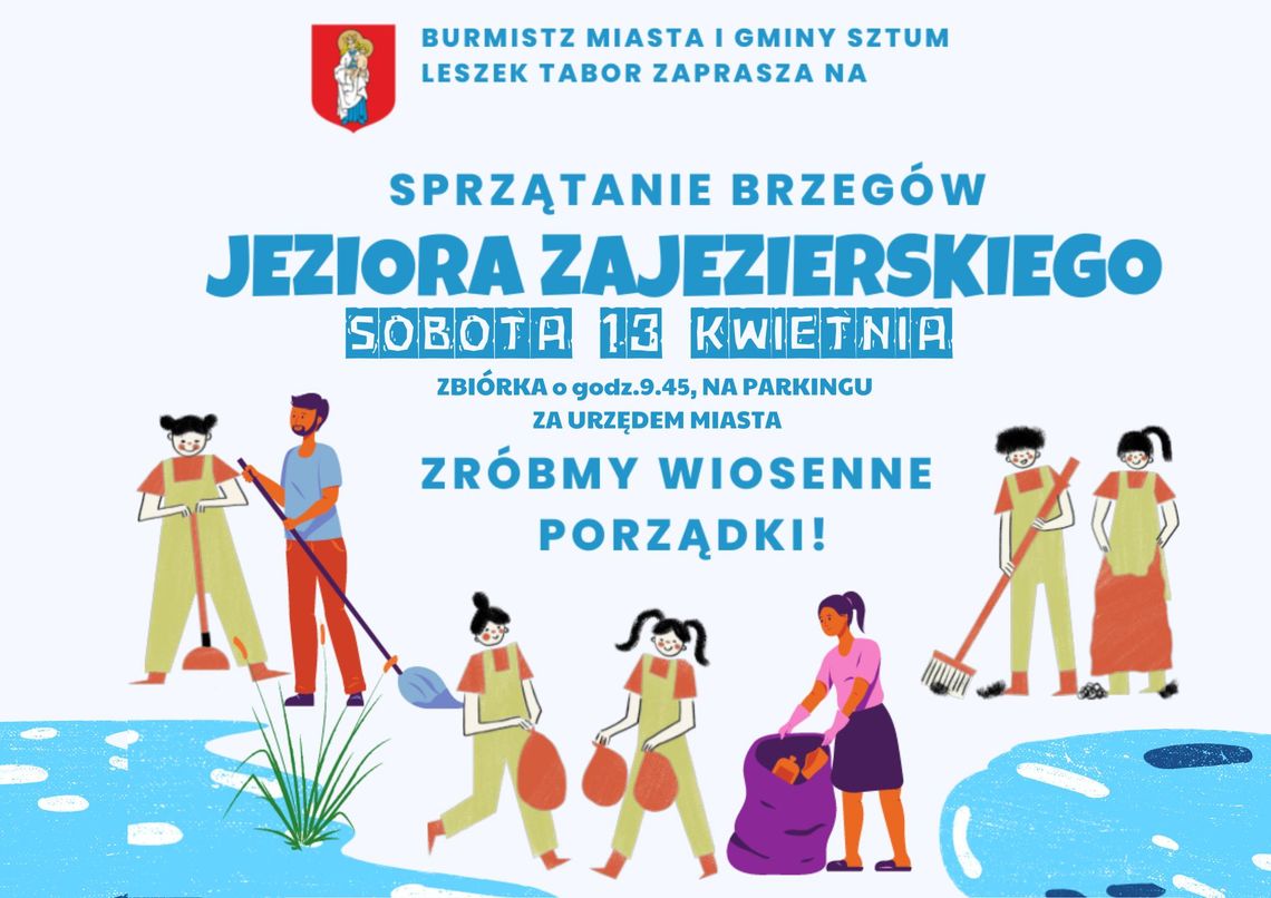 Sztum. Akcja sprzątania brzegów Jeziora Zajezierskiego.