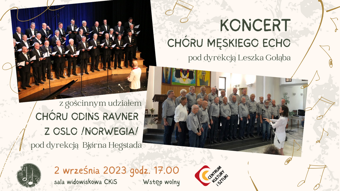 Tczew. Koncert Chóru Męskiego Echo z gościnnym udziałem Chóru Odins Ravner z Norwegii