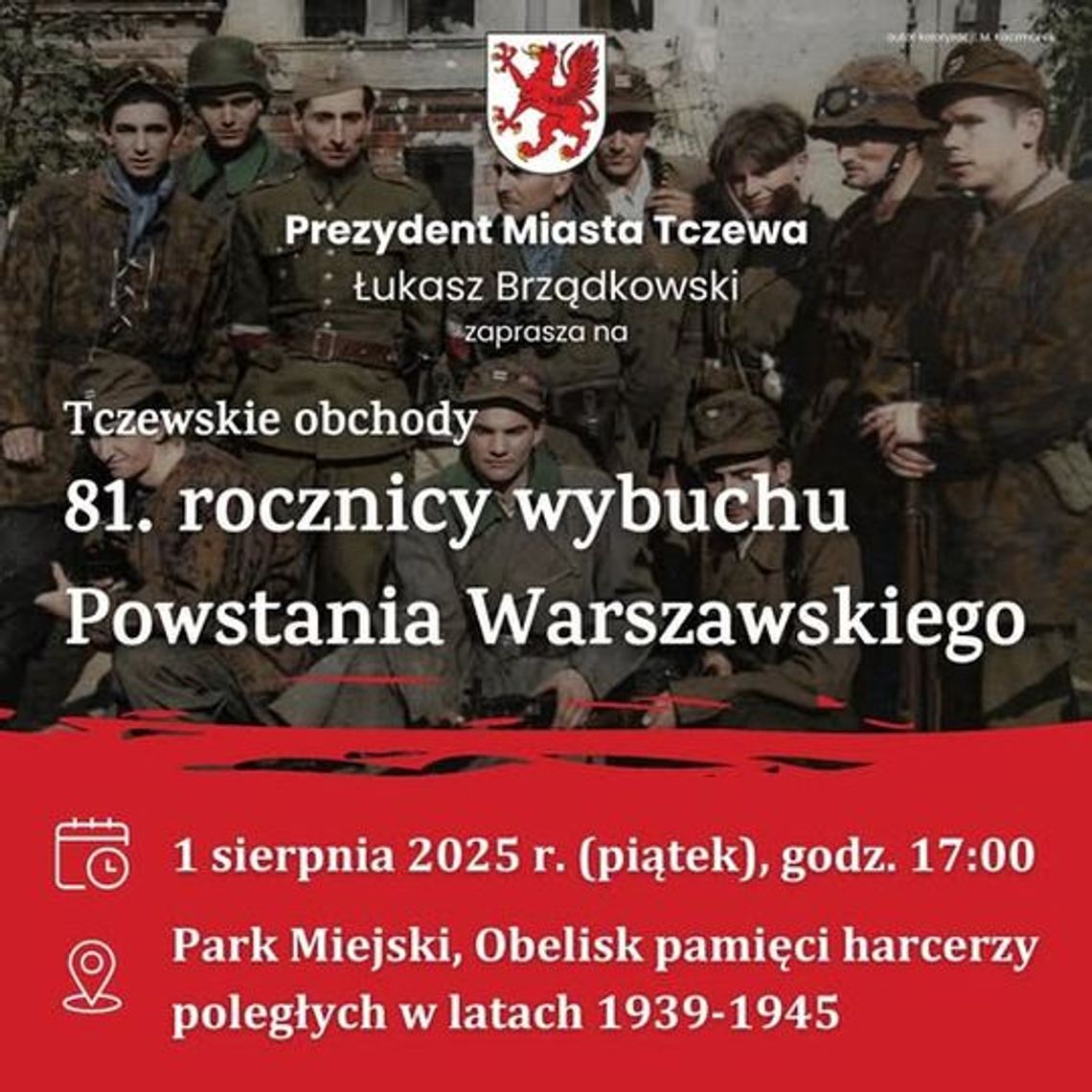 Tczewskie obchody 81. rocznicy wybuchu Powstania Warszawskiego.