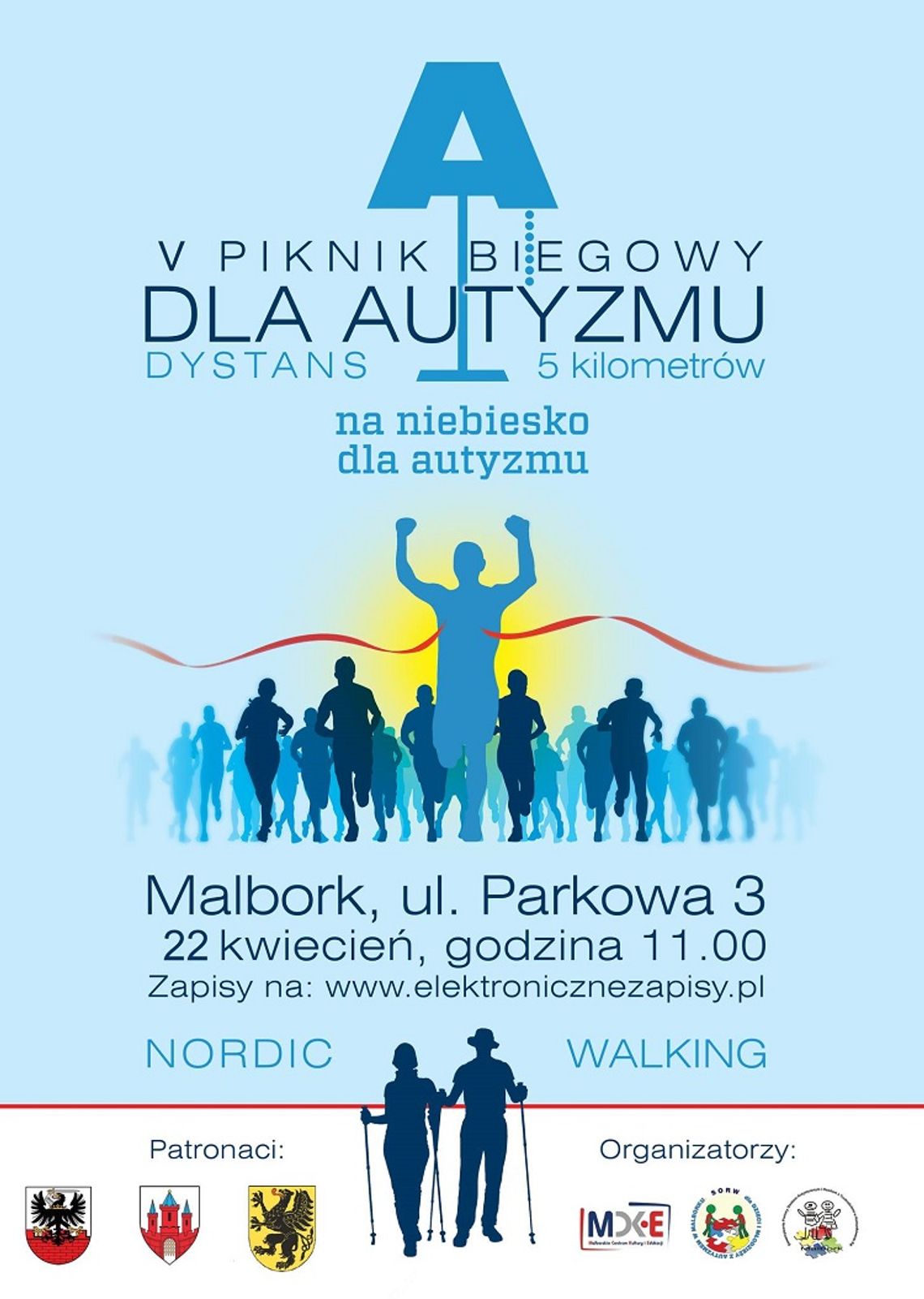 V Piknik Biegowy oraz Marsz Nordic Walking "Dla Autyzmu" w Malborku