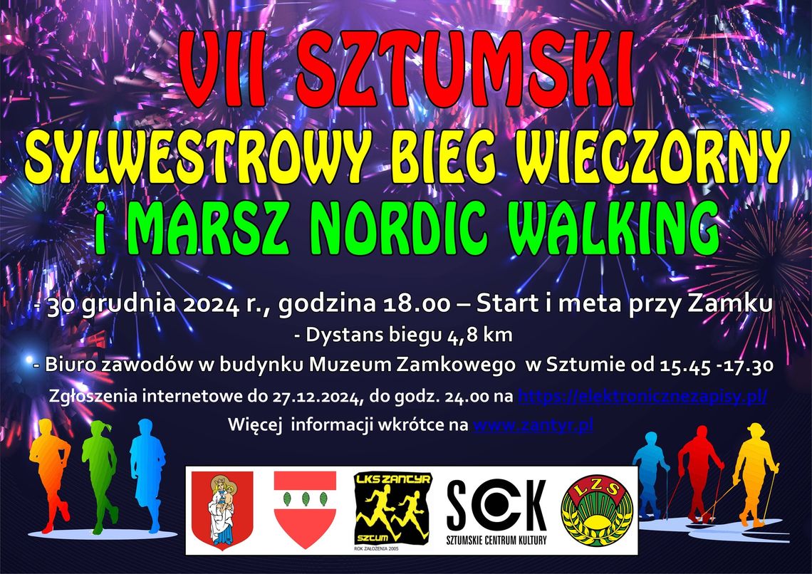 VII Sztumski Bieg Sylwestrowy i Marsz Nordic Walking