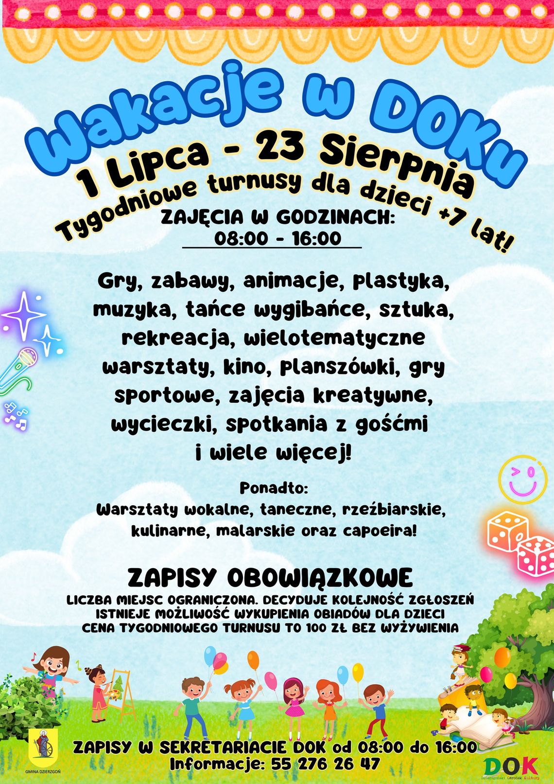 Wakacje w Dzierzgońskim Ośrodku Kultury.