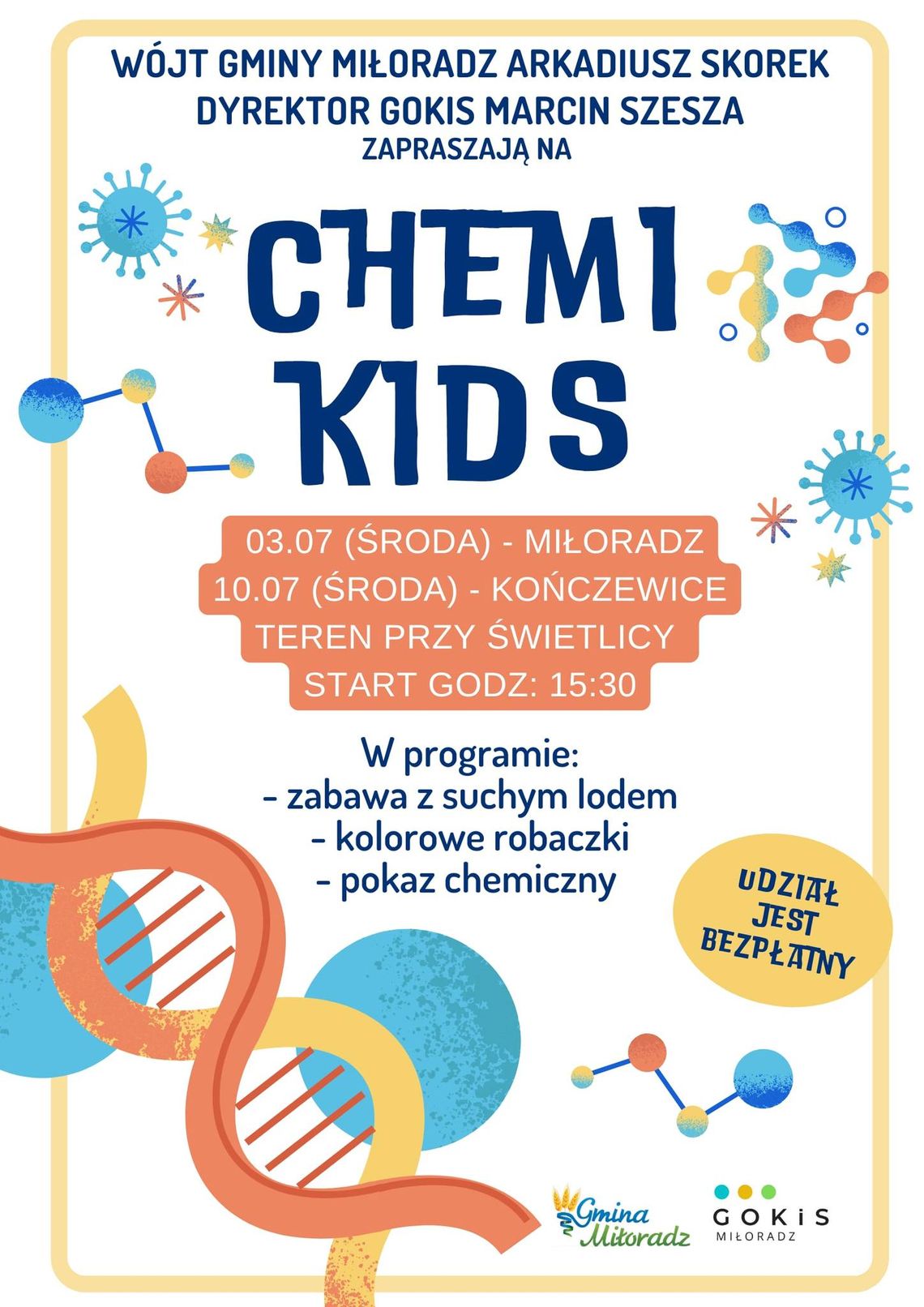 Warsztaty "Chemi Kids" w Miłoradzu i Kończewicach.