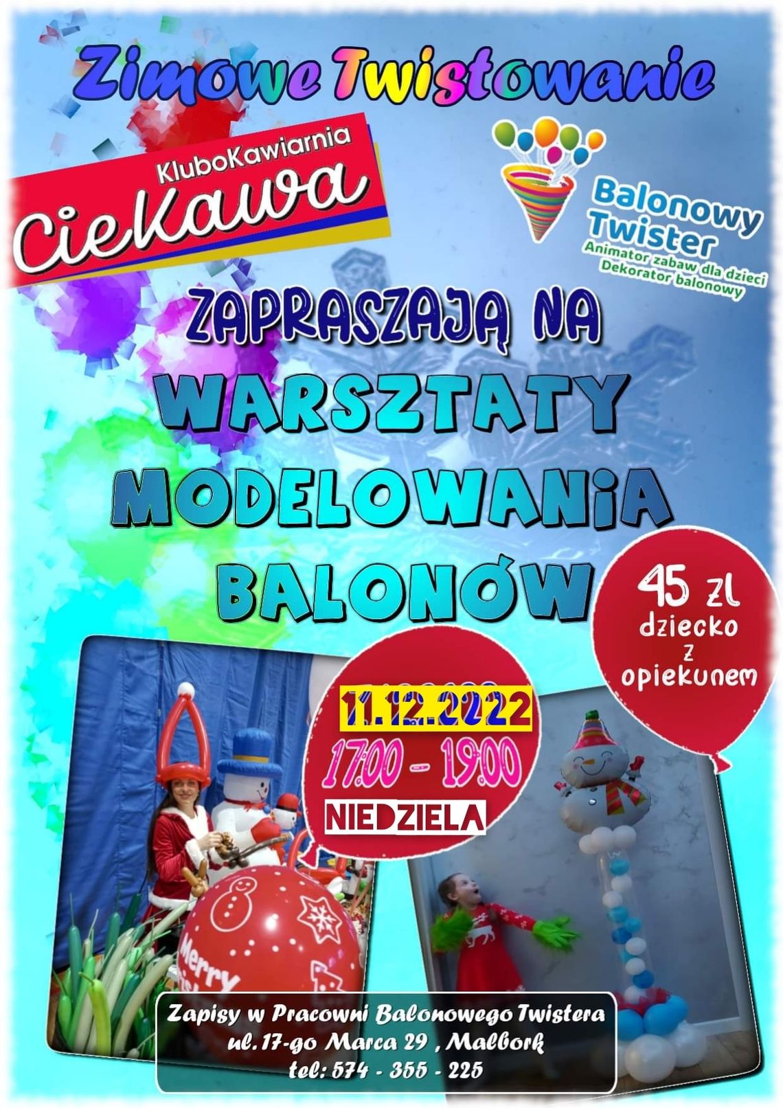 Warsztaty modelowania balonów w Malborku