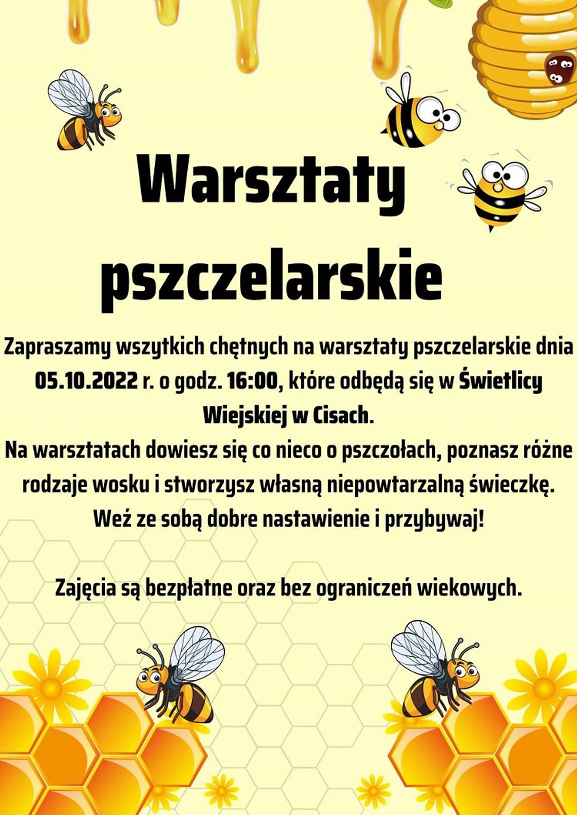 Warsztaty pszczelarskie w Cisach.