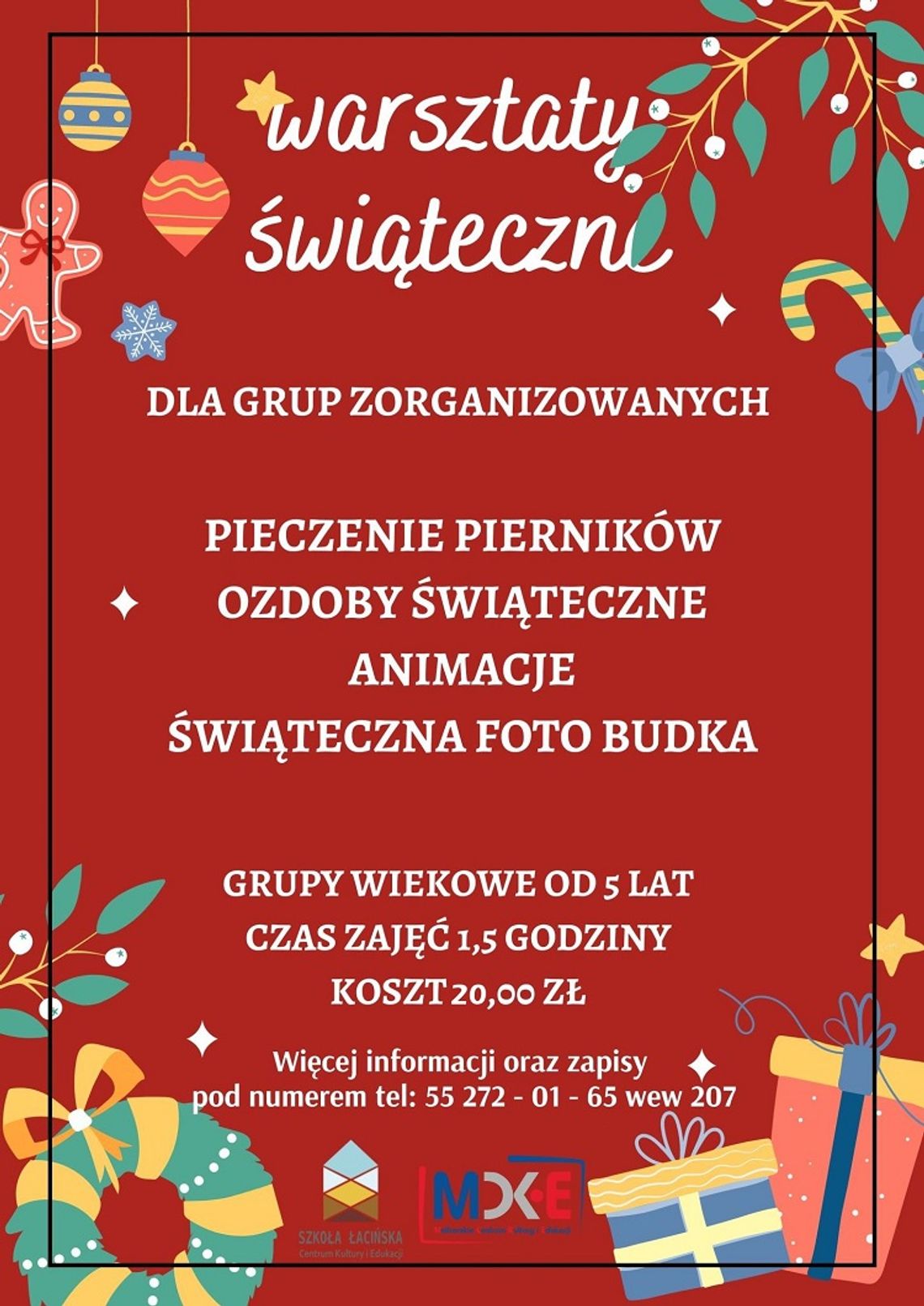 Warsztaty świąteczne w malborskiej Szkole Łacińskiej.