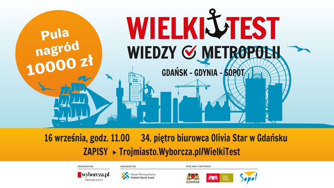 Wielki Test Wiedzy o Metropolii Gdańsk-Gdynia-Sopot.