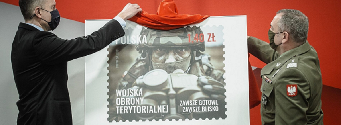 Wojska Obrony Terytorialnej na znaczku Poczty Polskiej