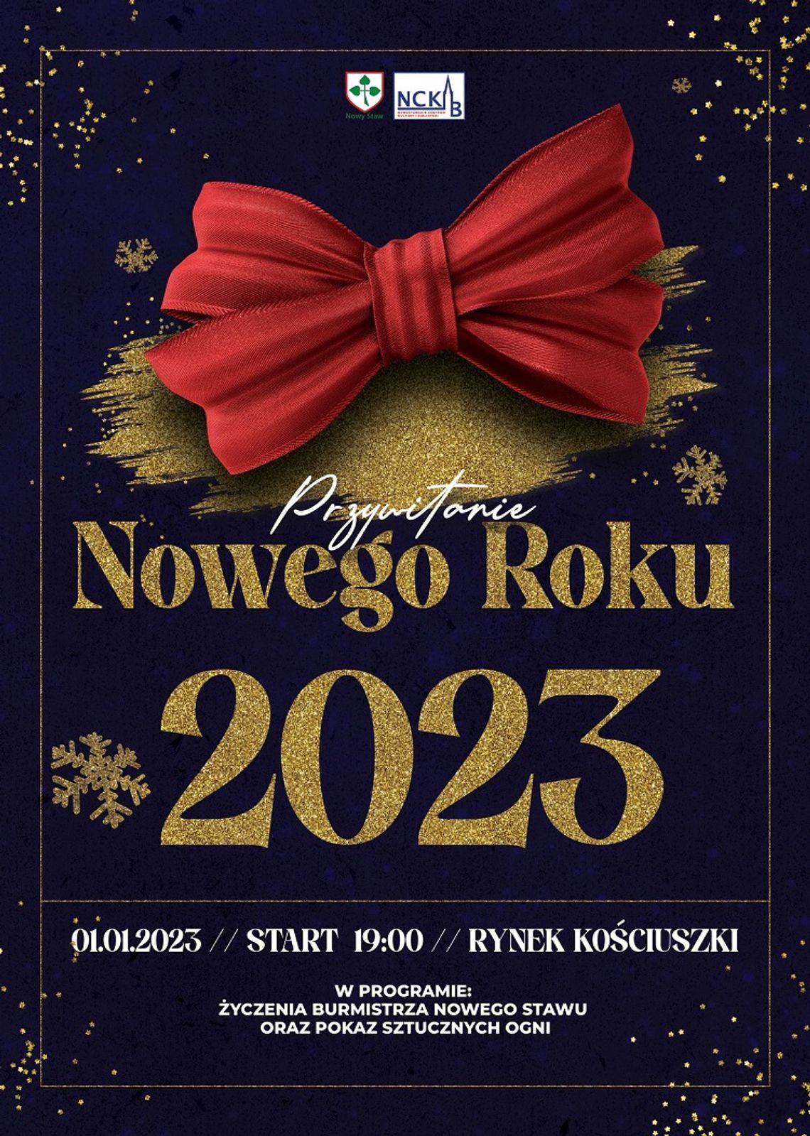 Wspólne powitanie Nowego Roku 2023 w Nowym Stawie.