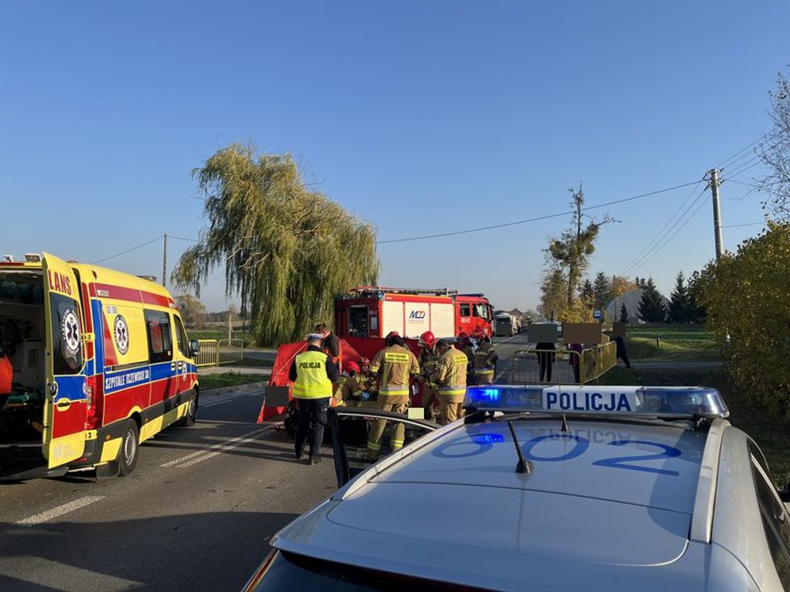 Wypadek z udziałem motocyklisty w powiecie malborskim. LPR przetransportował poszkodowanego do szpitala