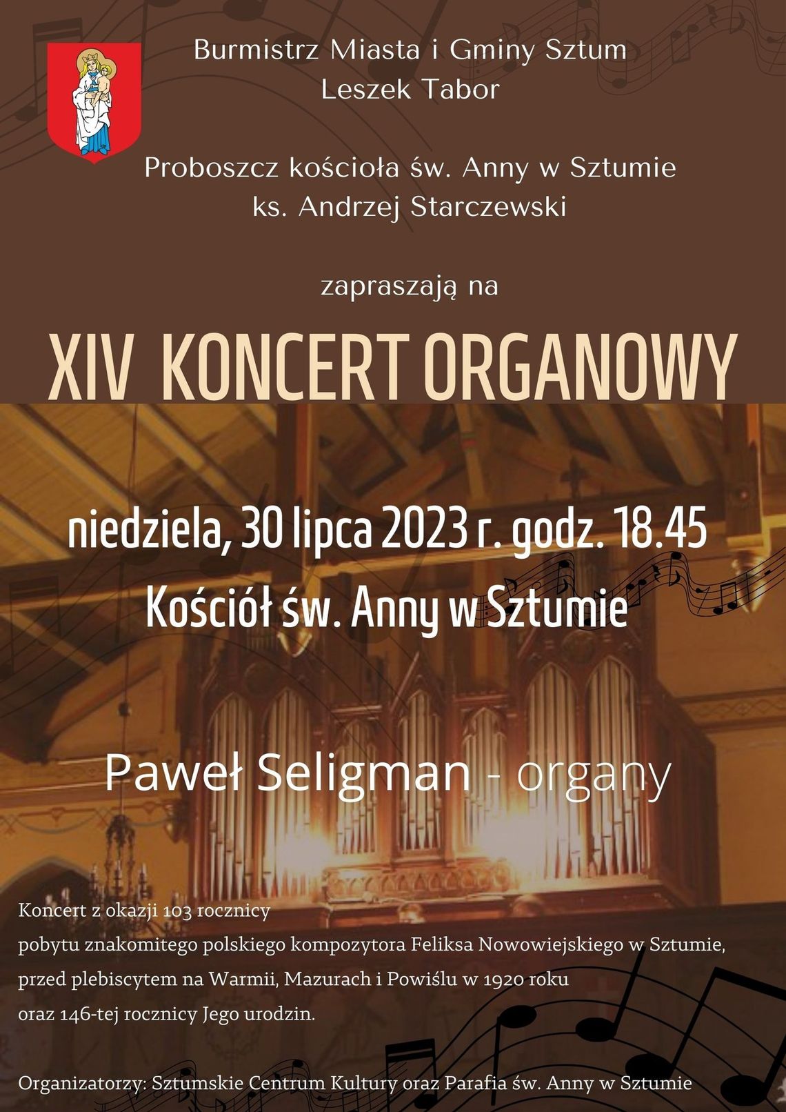 XIV Koncert Organowy w Sztumie.