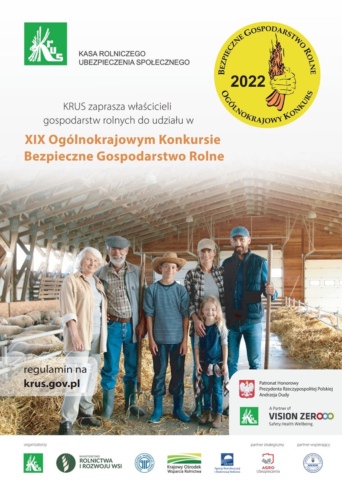  XIX Ogólnokrajowy Konkurs „Bezpieczne Gospodarstwo Rolne” - trwa nabór zgłoszeń.