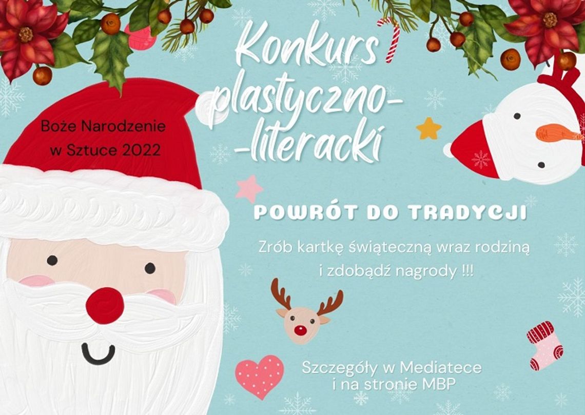 XXXII Festiwal Boże Narodzenie w Sztuce w Malborku. Zaproszenie do udziału w konkursie na najpiękniejszą kartkę świąteczną.