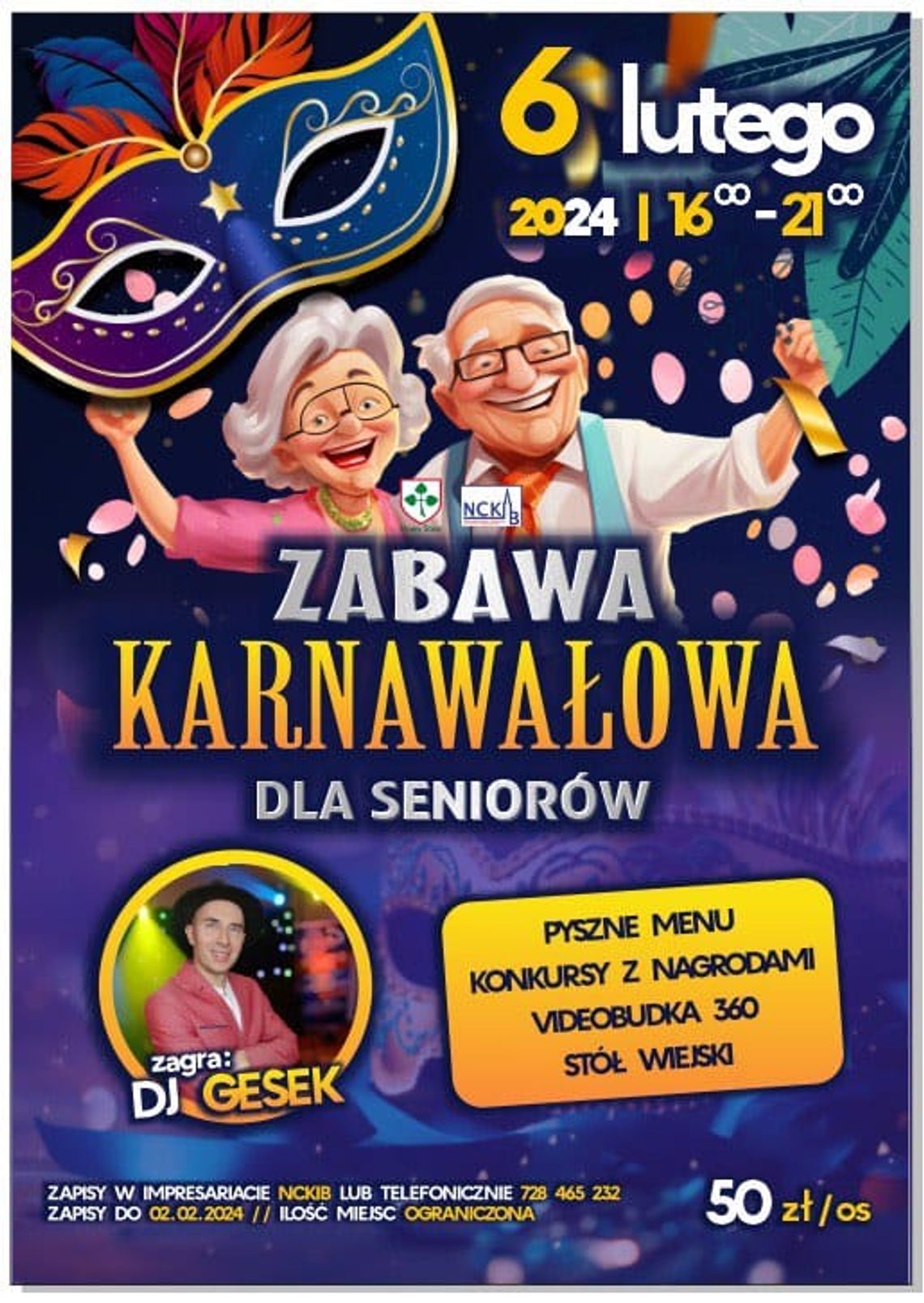 Zabawa Karnawałowa dla Seniorów w Nowym Stawie