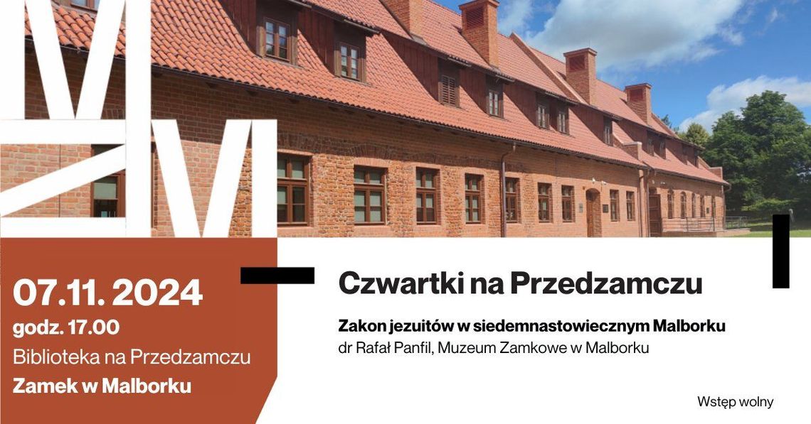 "Zakon jezuitów w siedemnastowiecznym Malborku" - kolejne spotkanie w Bibliotece Naukowej na Przedzamczu.