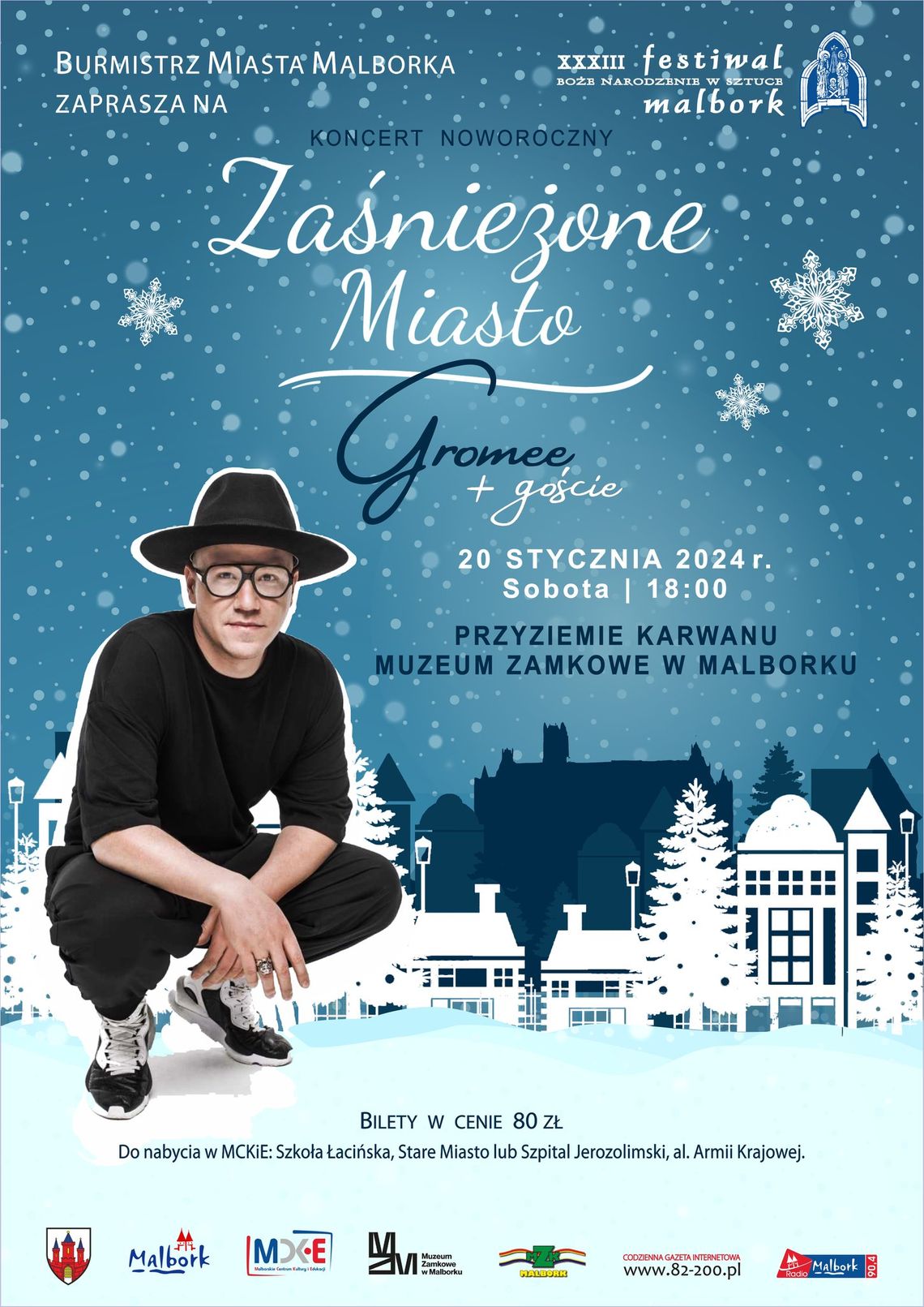 "Zaśnieżone miasto". Koncert Gromee + goście w malborskim Karwanie.