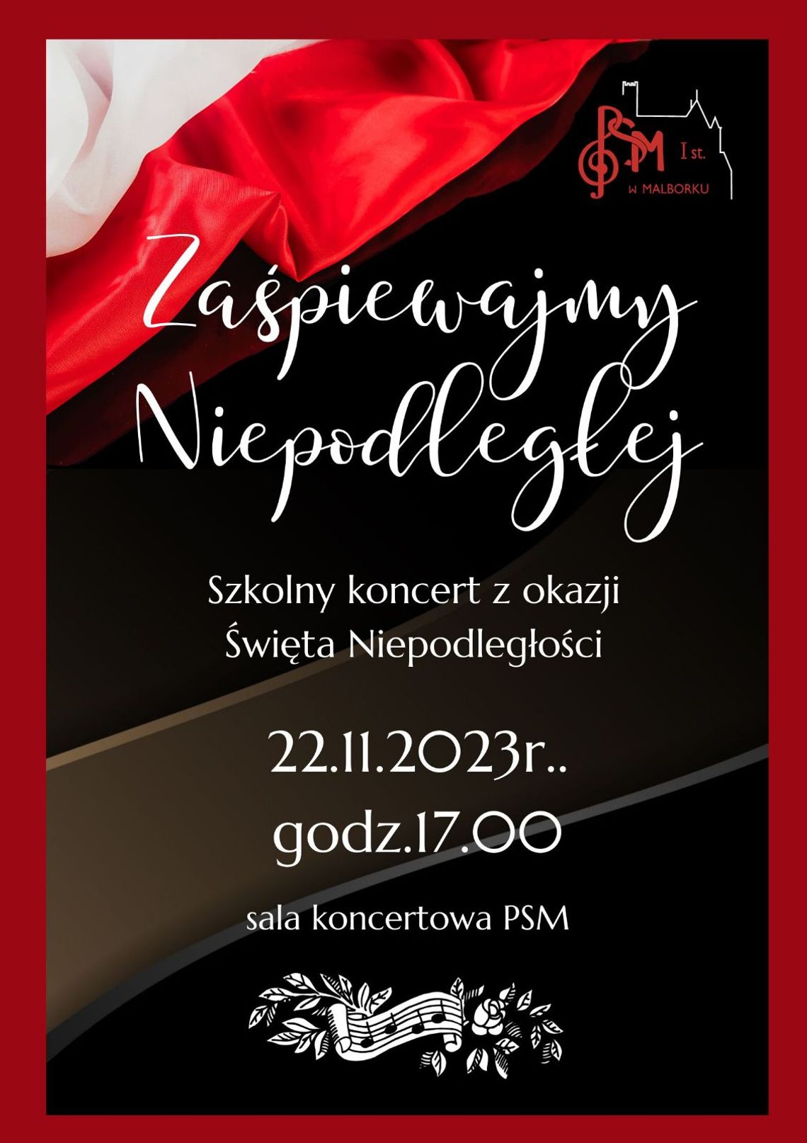 "Zaśpiewajmy Niepodległej" - koncert szkolny w Państwowej Szkole Muzycznej w Malborku