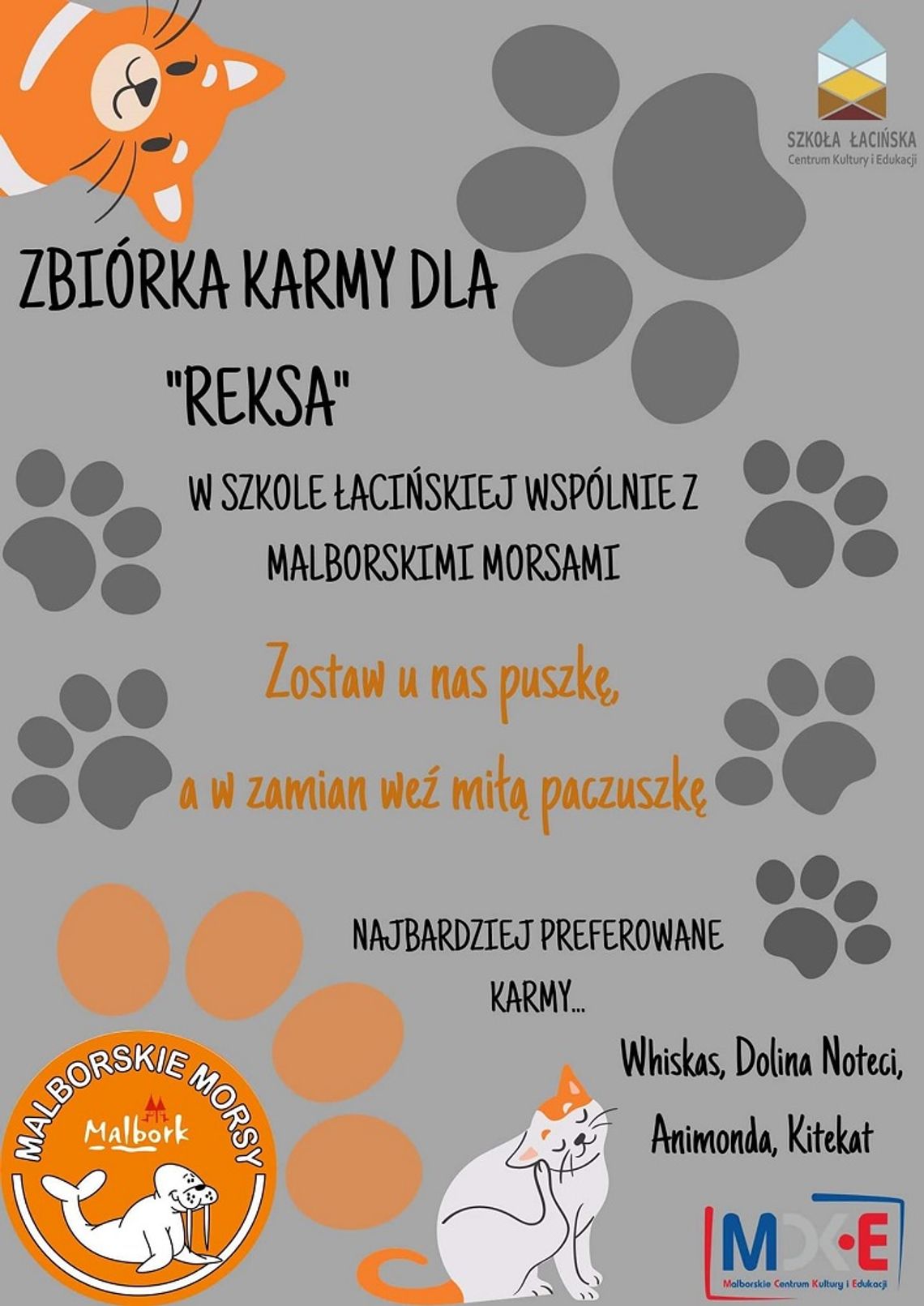 Zbiórka dla "Reksa" w malborskiej Szkole Łacińskiej