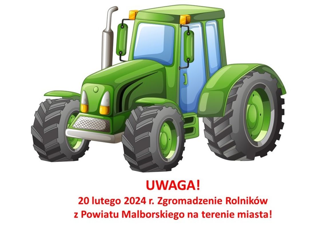 Zgromadzenie rolników z powiatu malborskiego na terenie miasta Malborka.