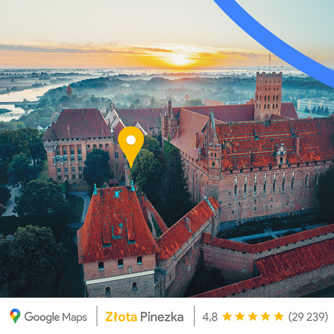 Złota Pinezka dla Zamku w Malborku. Specjalne wyróżnienie z okazji 15. rocznicy uruchomienia Map Google