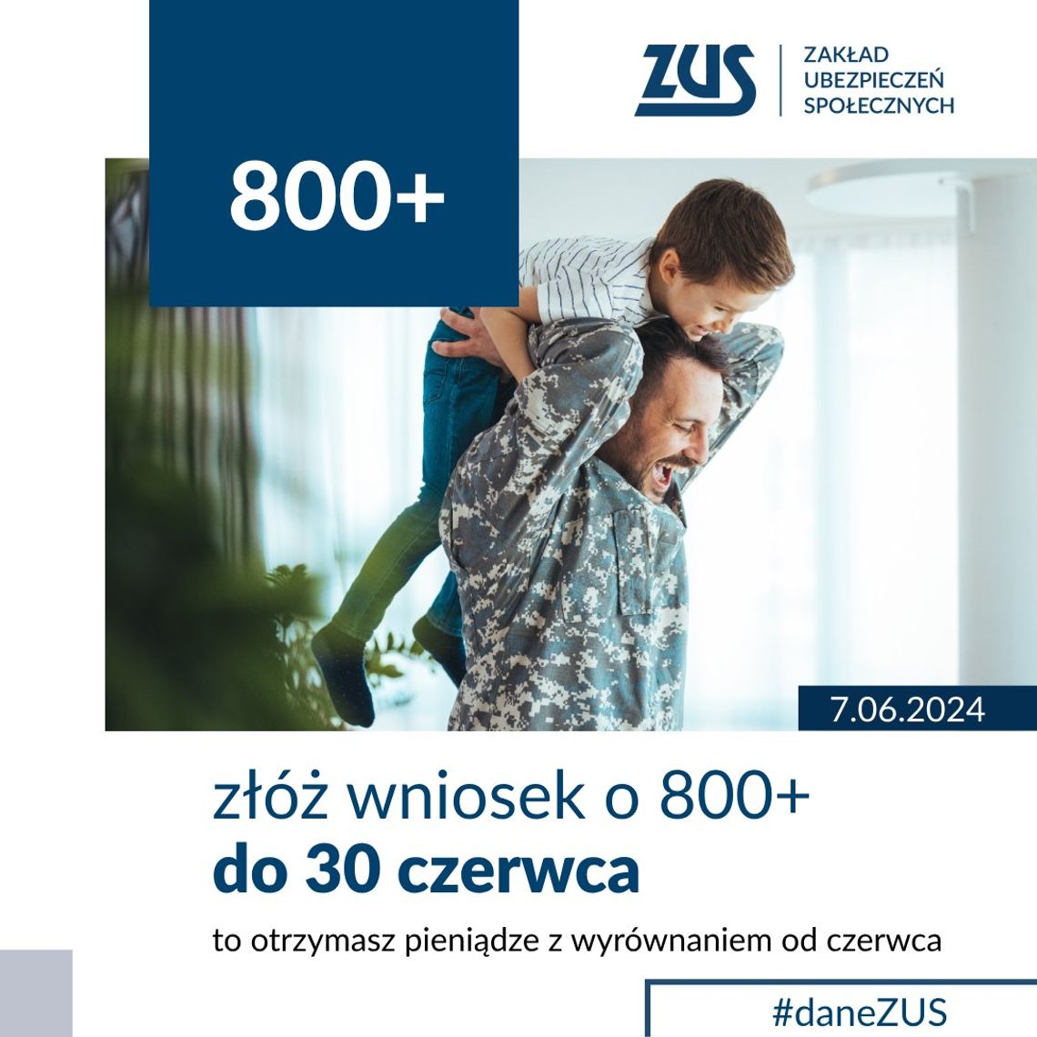 ZUS czeka na wnioski o 800 plus